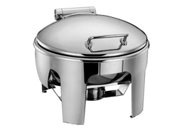 4L ROUND SPRING HINGED CHAFING DISH