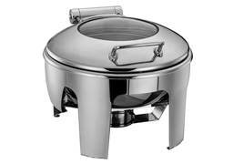 4L ROUND SPRING HINGED CHAFING DISH