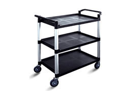 Plastic service trolley black