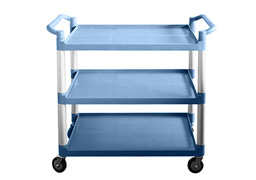 Plastic service trolley blue