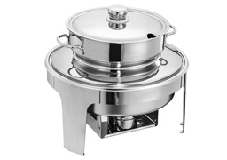 Round soup station with 10L soup bucket